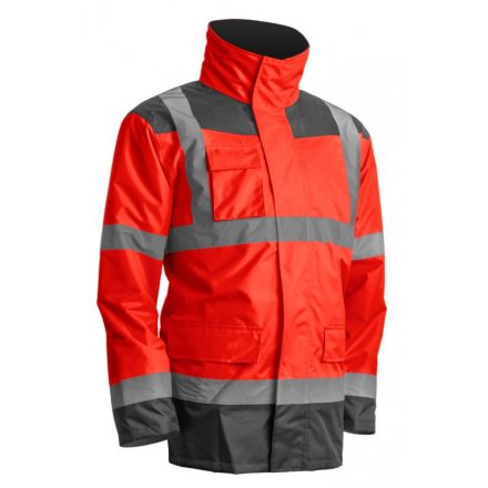 COVERGUARD 7KANAL ÚJ! KANATA 4/1 HI-VIZ PIROS/SZÜRKE PE KABÁT_L