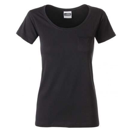 James&Nicholson J&N Pocket-T női biopamut póló 8003 black L