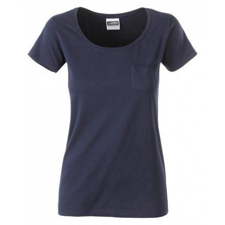 James&Nicholson J&N Pocket-T női biopamut póló 8003 navy L