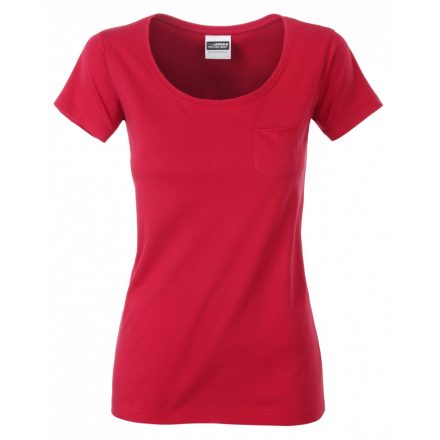 James&Nicholson J&N Pocket-T női biopamut póló 8003 red L