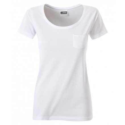 James&Nicholson J&N Pocket-T női biopamut póló 8003 white L