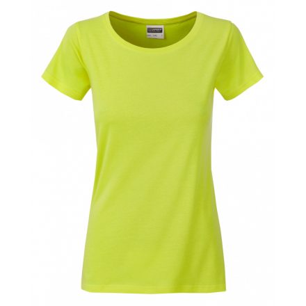 James&Nicholson J&N Ladies' Basic-T kereknyakú póló 8007 acid-yellow   élénk sárga XXL