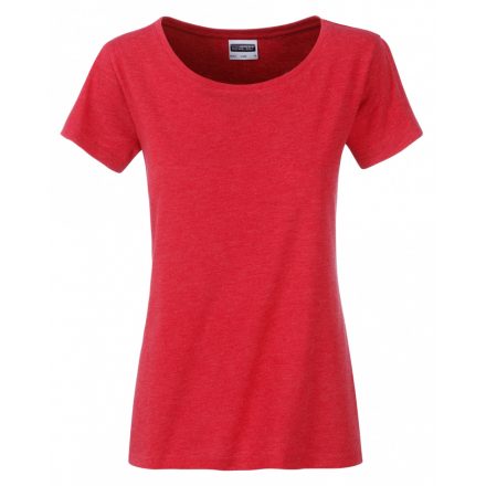 James&Nicholson J&N Ladies' Basic-T kereknyakú póló 8007 carmine-red-melange L