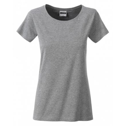 James&Nicholson J&N Ladies' Basic-T kereknyakú póló 8007 grey-heather L