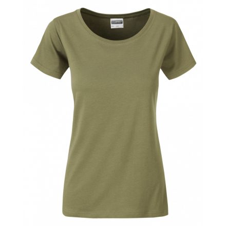 James&Nicholson J&N Ladies' Basic-T kereknyakú póló 8007 khaki L