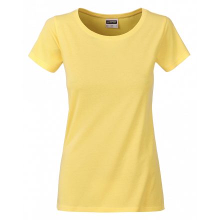 James&Nicholson J&N Ladies' Basic-T kereknyakú póló 8007 light-yellow L