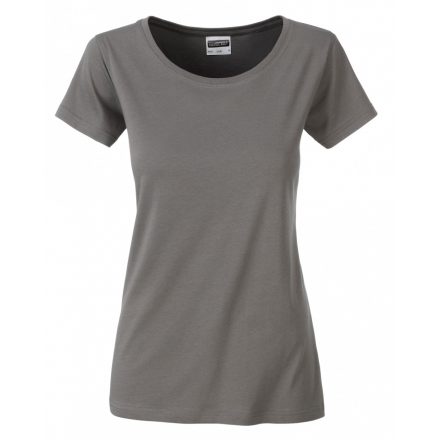 James&Nicholson J&N Ladies' Basic-T kereknyakú póló 8007 mid-grey L