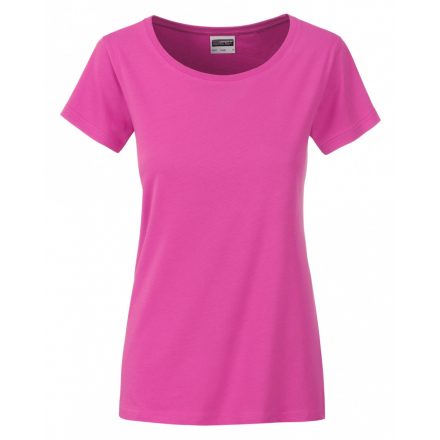 James&Nicholson J&N Ladies' Basic-T kereknyakú póló 8007 pink L