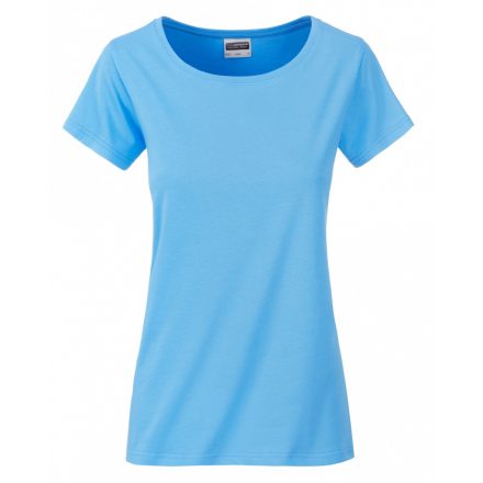 James&Nicholson J&N Ladies' Basic-T kereknyakú póló 8007 sky-blue XXL