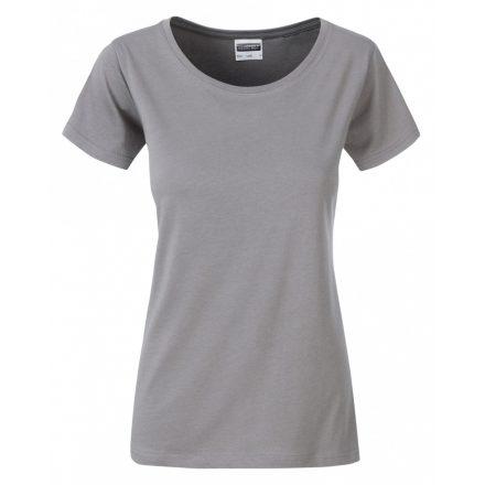 James&Nicholson J&N Ladies' Basic-T kereknyakú póló 8007 steel-grey L