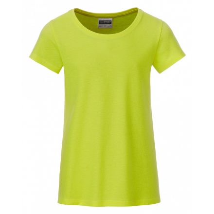 James&Nicholson J&N Girls' Basic-T kereknyakú póló 8007G acid-yellow   élénk sárga S