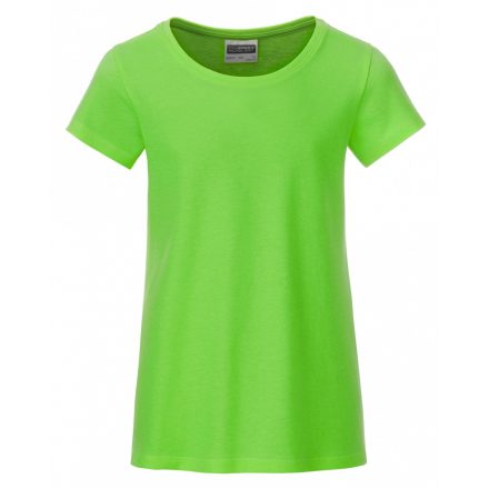 James&Nicholson J&N Girls' Basic-T kereknyakú póló 8007G lime-green L