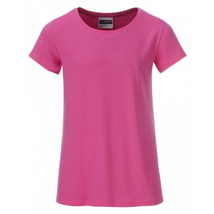 James&Nicholson J&N Girls' Basic-T kereknyakú póló 8007G pink L