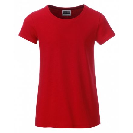 James&Nicholson J&N Girls' Basic-T kereknyakú póló 8007G red L