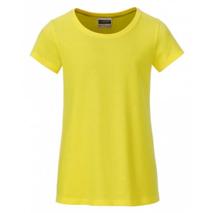 James&Nicholson J&N Girls' Basic-T kereknyakú póló 8007G yellow L