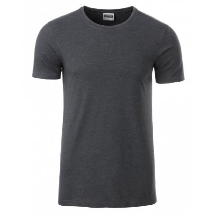 James&Nicholson J&N Men's Basic-T kereknyakú póló 8008 black-heather 3XL