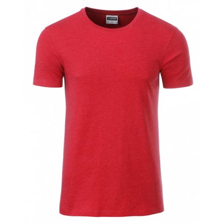 James&Nicholson J&N Men's Basic-T kereknyakú póló 8008 carmin-red-melange 3XL