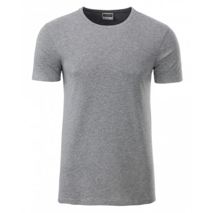 James&Nicholson J&N Men's Basic-T kereknyakú póló 8008 grey-heather 3XL