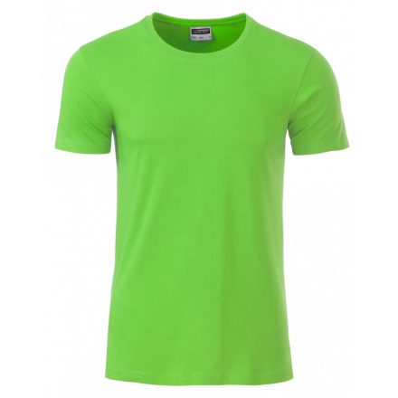 James&Nicholson J&N Men's Basic-T kereknyakú póló 8008 lime-green 3XL