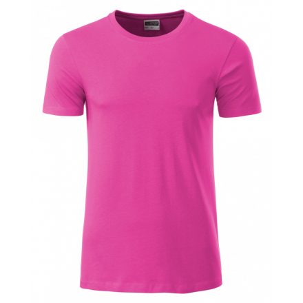 James&Nicholson J&N Men's Basic-T kereknyakú póló 8008 pink 3XL