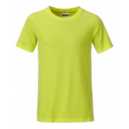 James&Nicholson J&N Boys' Basic-T kereknyakú póló 8008B acid-yellow   élénk sárga S