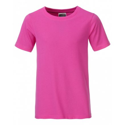 James&Nicholson J&N Boys' Basic-T kereknyakú póló 8008B pink L