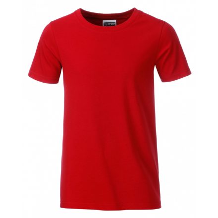 James&Nicholson J&N Boys' Basic-T kereknyakú póló 8008B red L