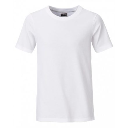 James&Nicholson J&N Boys' Basic-T kereknyakú póló 8008B white L