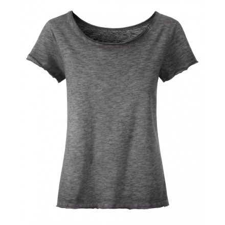 James&Nicholson Ladies' Slub-T kereknyakú póló 8015 graphite XXL