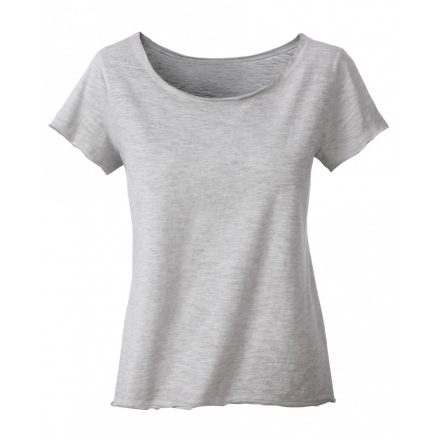 James&Nicholson Ladies' Slub-T kereknyakú póló 8015 light-grey L