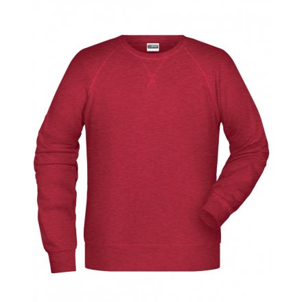 James&Nicholson Biopamut pulóver 8022 carmine-red-melange 3XL