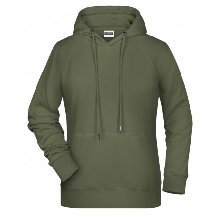 James&Nicholson Női biopamut kapucnis pulóver 8023 olive 3XL