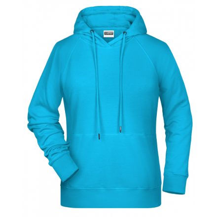 James&Nicholson Női biopamut kapucnis pulóver 8023 turquoise XXL