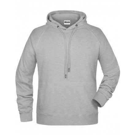 James&Nicholson Biopamut kapucnis pulóver 8024 grey-heather 4XL