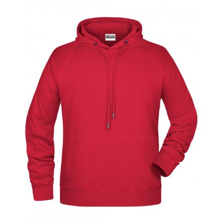 James&Nicholson Biopamut kapucnis pulóver 8024 red 3XL