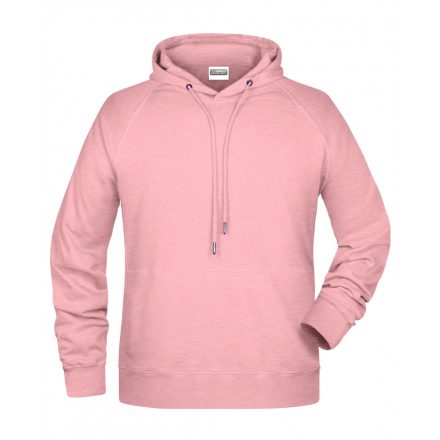 James&Nicholson Biopamut kapucnis pulóver 8024 rose-melange 3XL