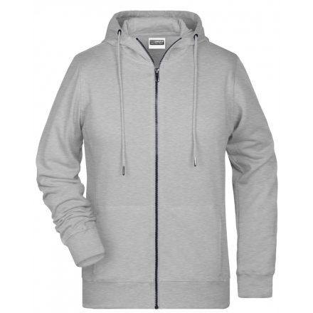 James&Nicholson Női biopamut cipzáras pulóver 8025 grey-heather XL