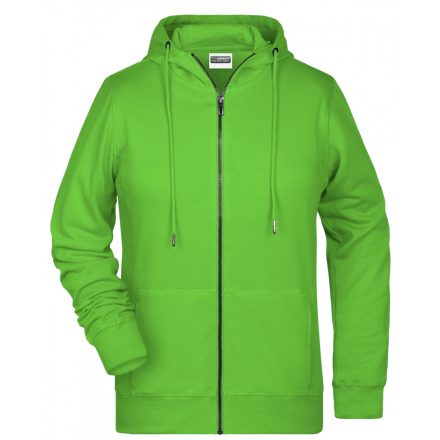 James&Nicholson Női biopamut cipzáras pulóver 8025 lime-green 3XL