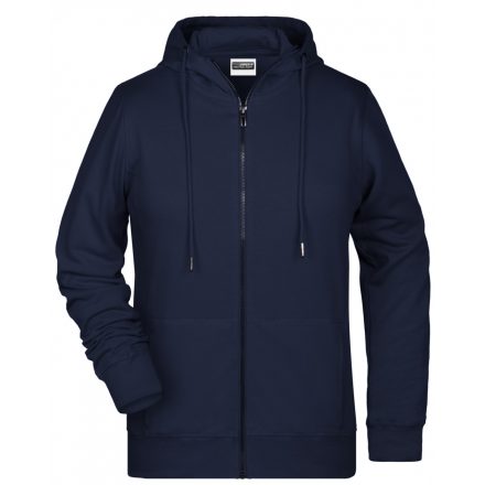 James&Nicholson Női biopamut cipzáras pulóver 8025 navy 3XL