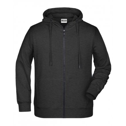 James&Nicholson Biopamut cipzáras pulóver 8026 black-heather XXL