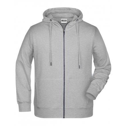 James&Nicholson Biopamut cipzáras pulóver 8026 grey-heather XXL