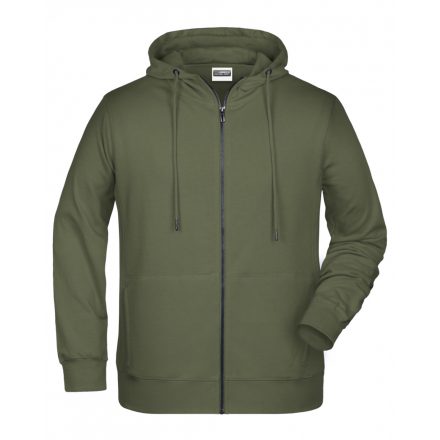 James&Nicholson Biopamut cipzáras pulóver 8026 olive 3XL