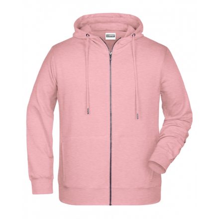 James&Nicholson Biopamut cipzáras pulóver 8026 rose-melange 3XL