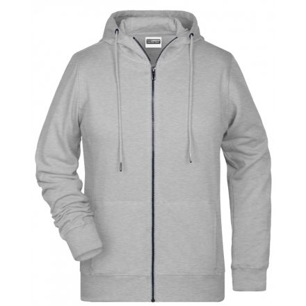 James&Nicholson Gyermek biopamut cipzáras pulóver 8026K grey-heather L