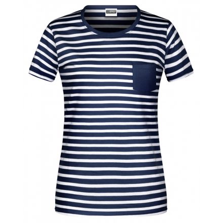 James&Nicholson Tengerészcsíkos női póló 8027 navy/white L