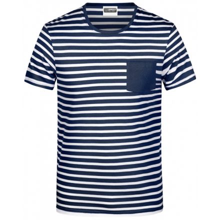 James&Nicholson Tengerészcsíkos póló 8028 navy/white 3XL