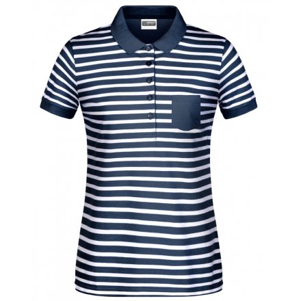 James&Nicholson Tengerészcsíkos női piké póló 8029 navy/white L