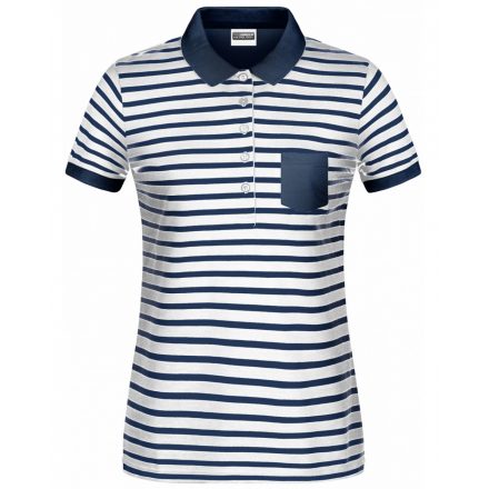 James&Nicholson Tengerészcsíkos női piké póló 8029 white/navy L