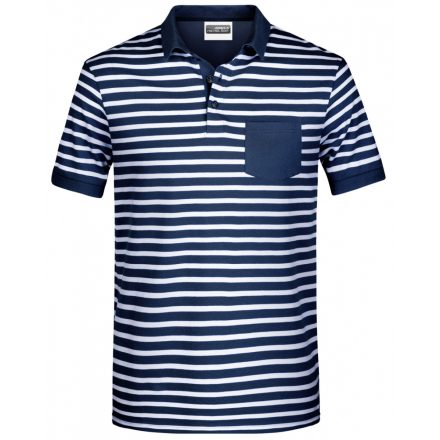 James&Nicholson Tengerészcsíkos piké póló 8030 navy/white L