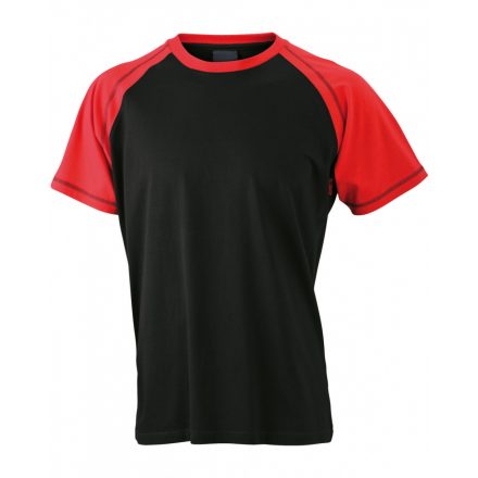 James&Nicholson J&N Men's Raglan-T JN010 black/red 3XL